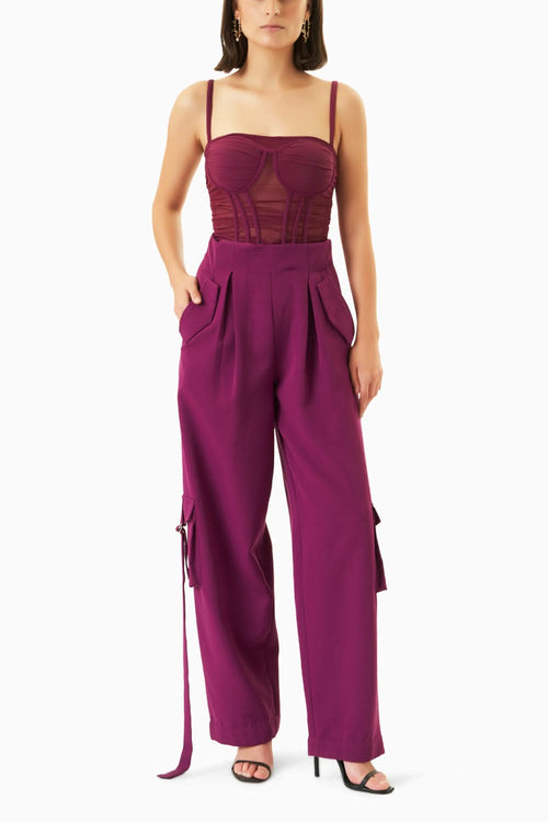 Plum Corset Jumpsuit