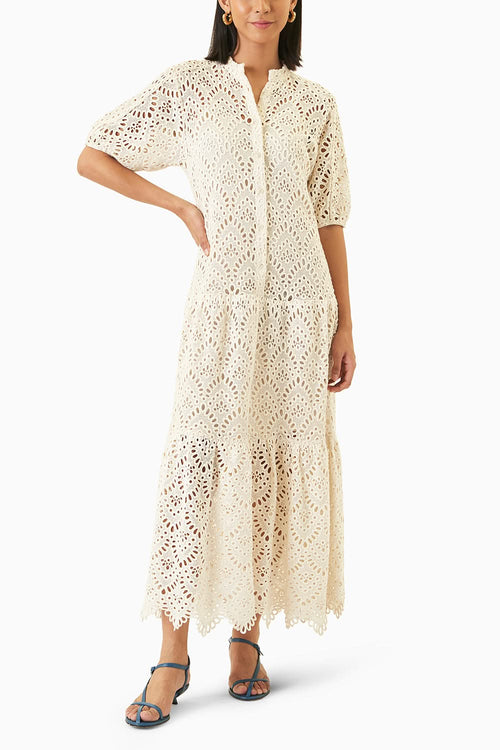 Schiffli Tiered Dress