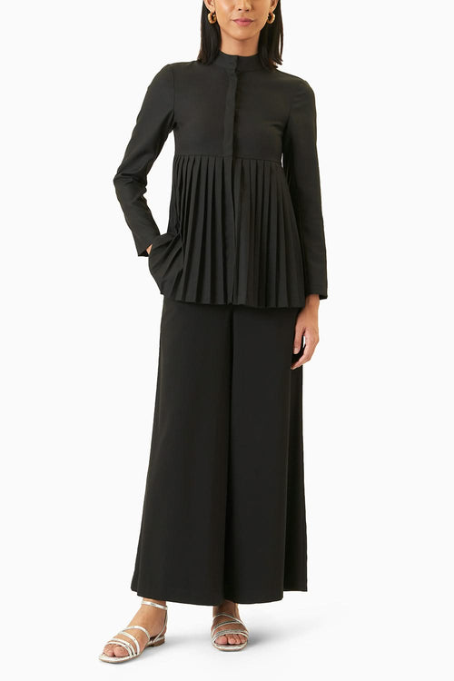 Pleated Peplum Pant Set