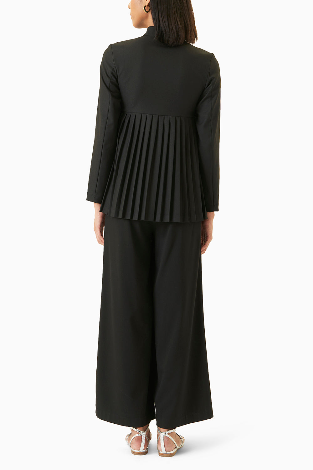 Pleated Peplum Pant Set