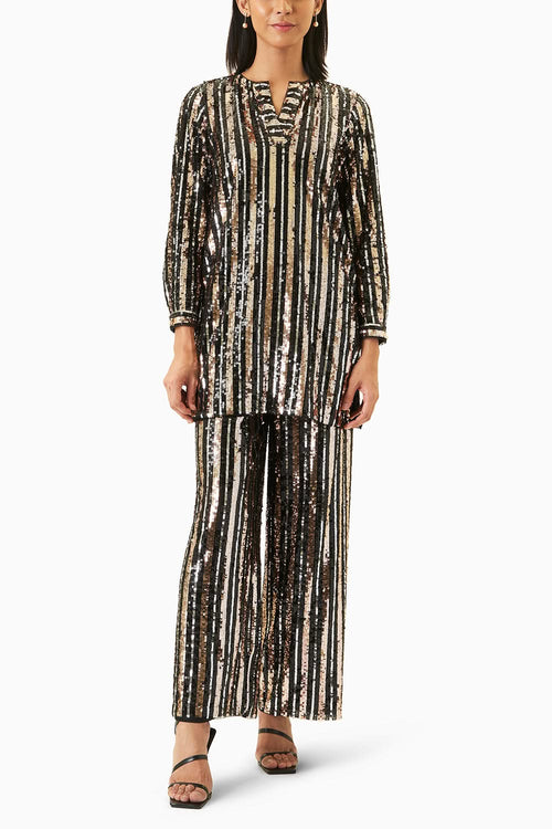 Sequin Stripe Long Set