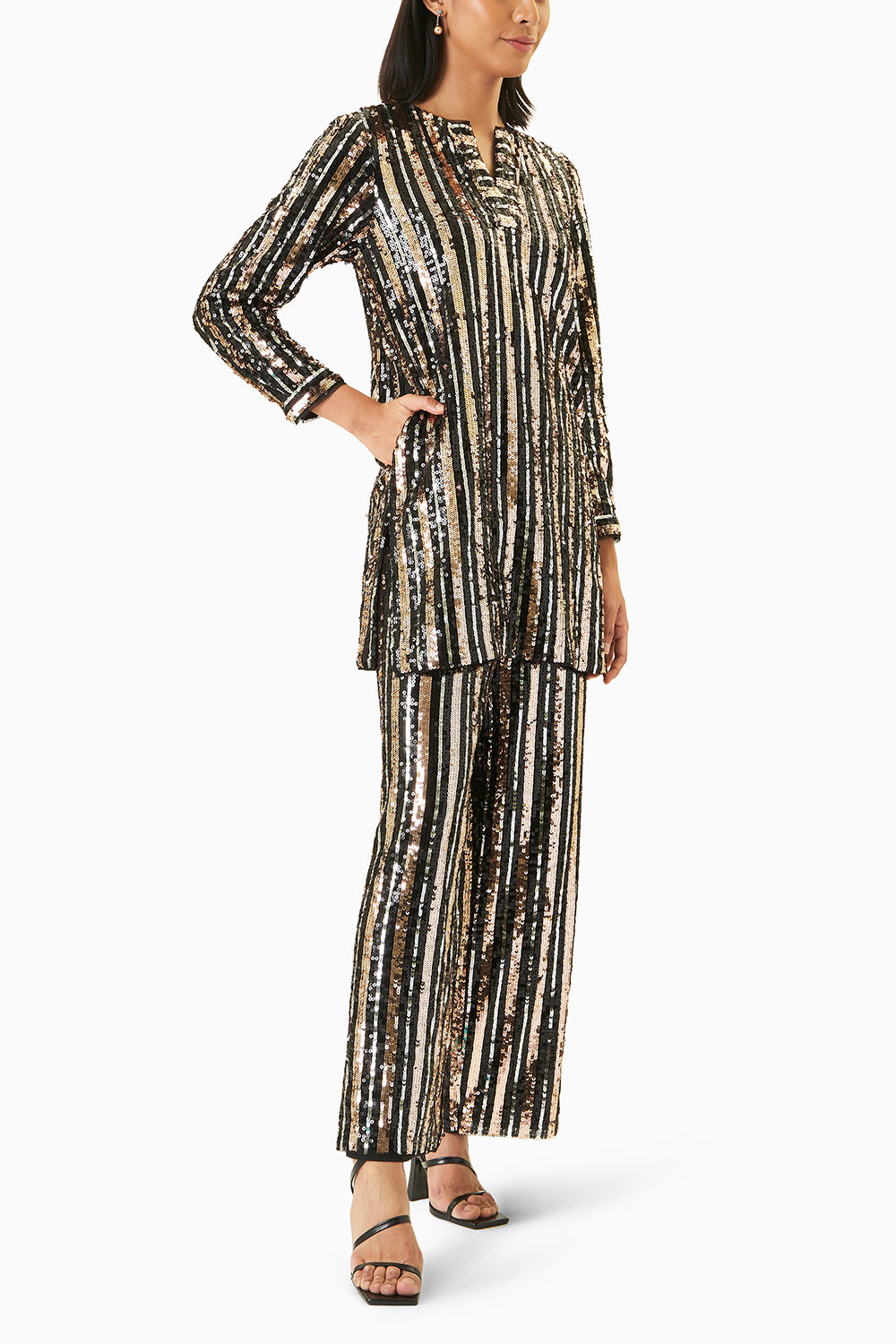 Sequin Stripe Long Set