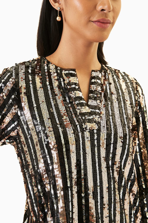 Sequin Stripe Long Set