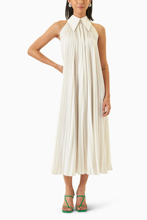 Ivory Pleated Dress