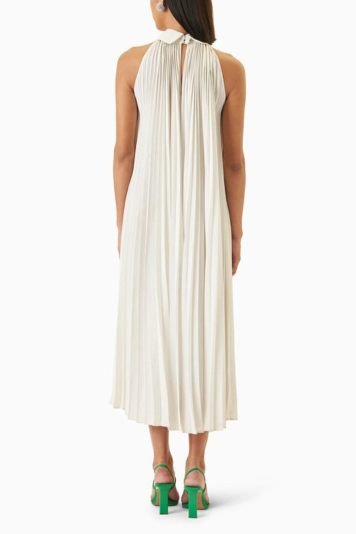 Ivory Pleated Dress