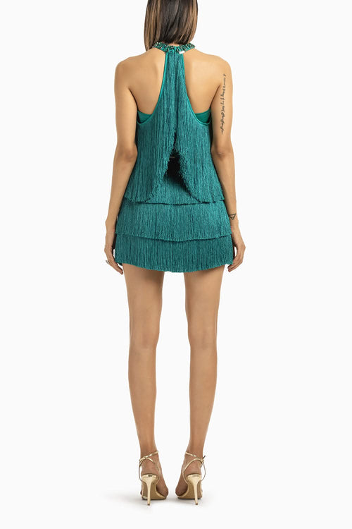 Green Fringe Skirt