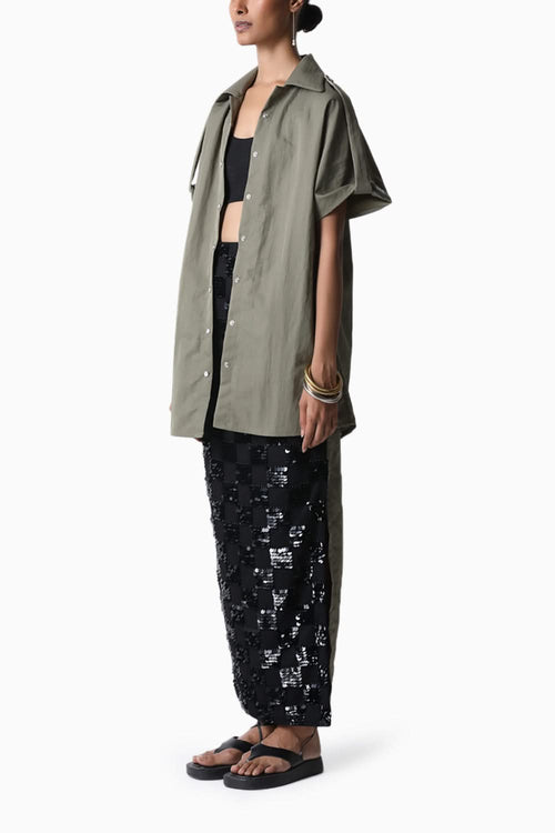 Olive Sleeveless Taff Shirt