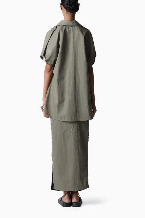 Olive Sleeveless Taff Shirt