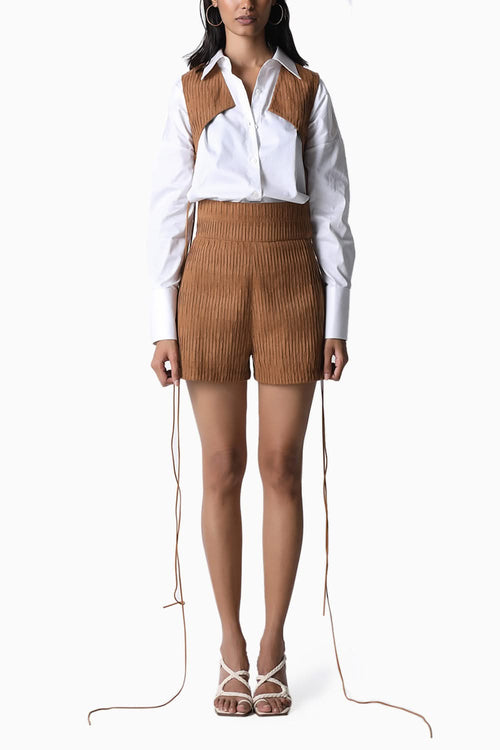 White with Tan Overlay Day Shirt