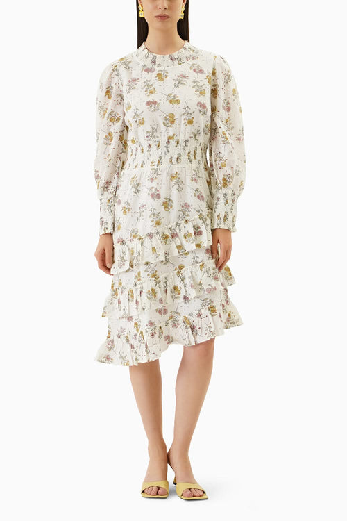 Dainty Broderie Asymmetrical Dress