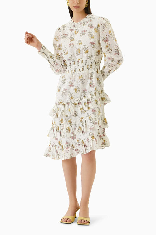Dainty Broderie Asymmetrical Dress