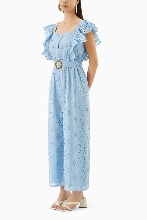 Blue Broderie Jumpsuit