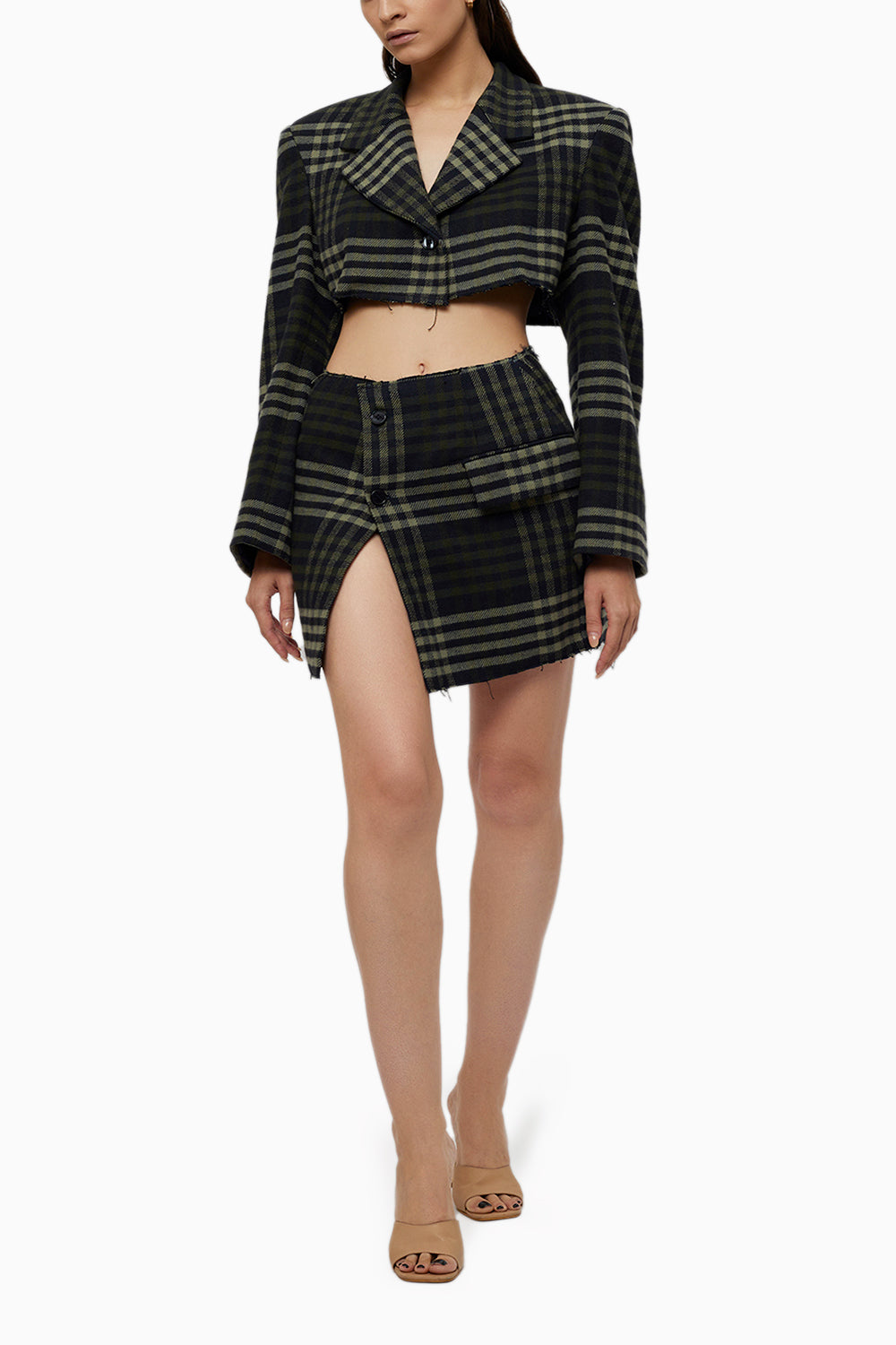 Pao Cropped Blazer With Skirt