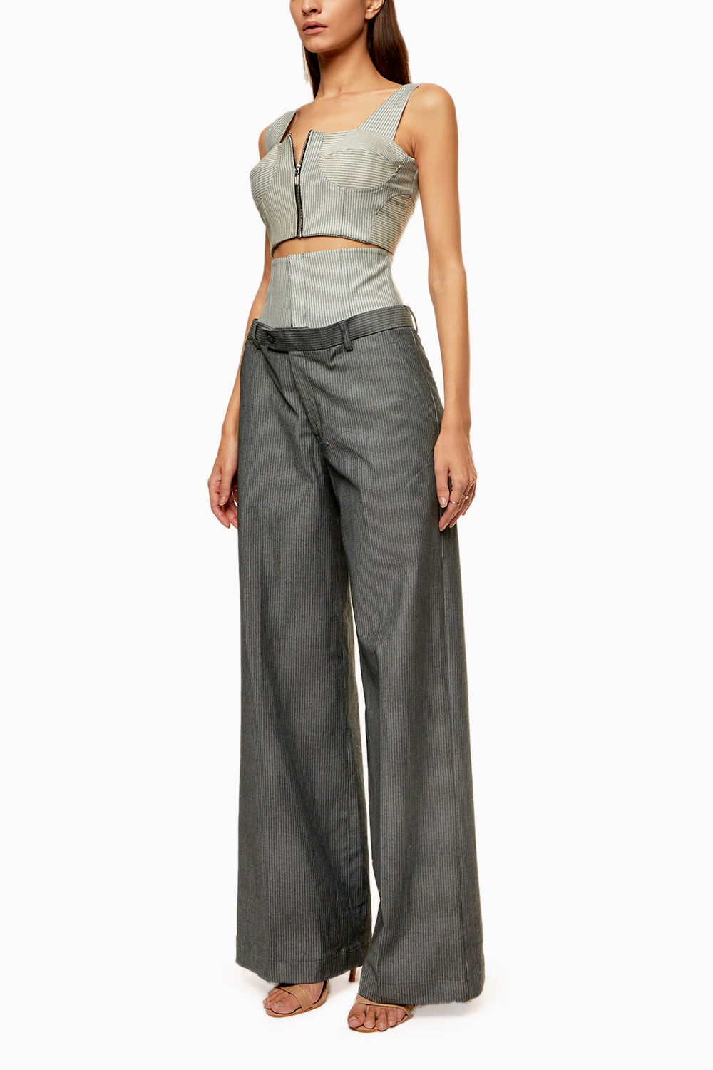 Deme By Gabriella, Silver Shimmer Bralette And Pants