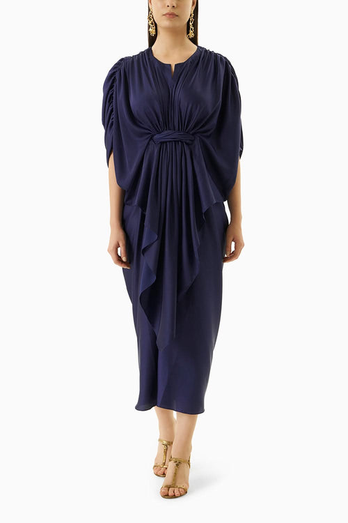 Blue Iris Draped Dress
