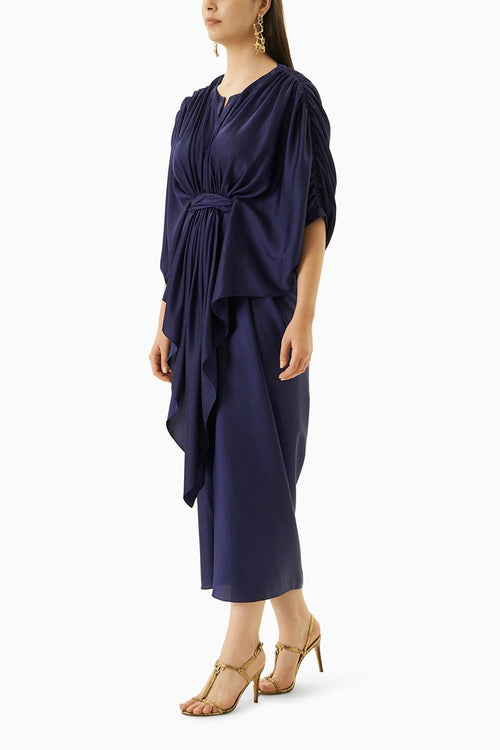Blue Iris Draped Dress