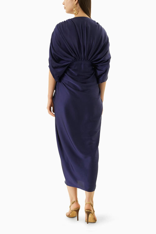 Blue Iris Draped Dress