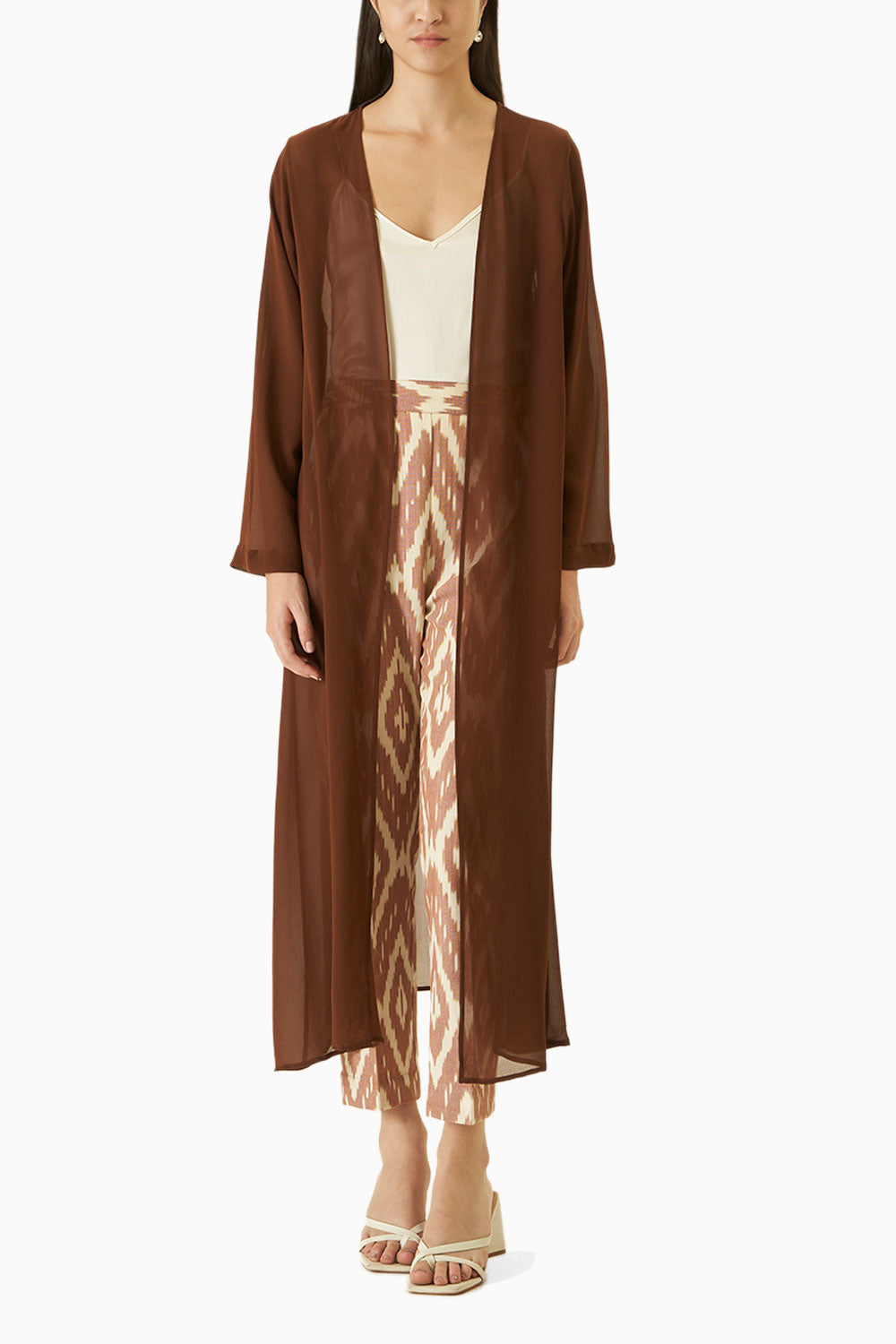 Dark brown Transparent robe Jacket