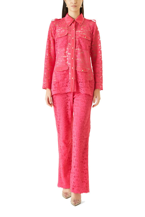 Pink Lace Pant Suit