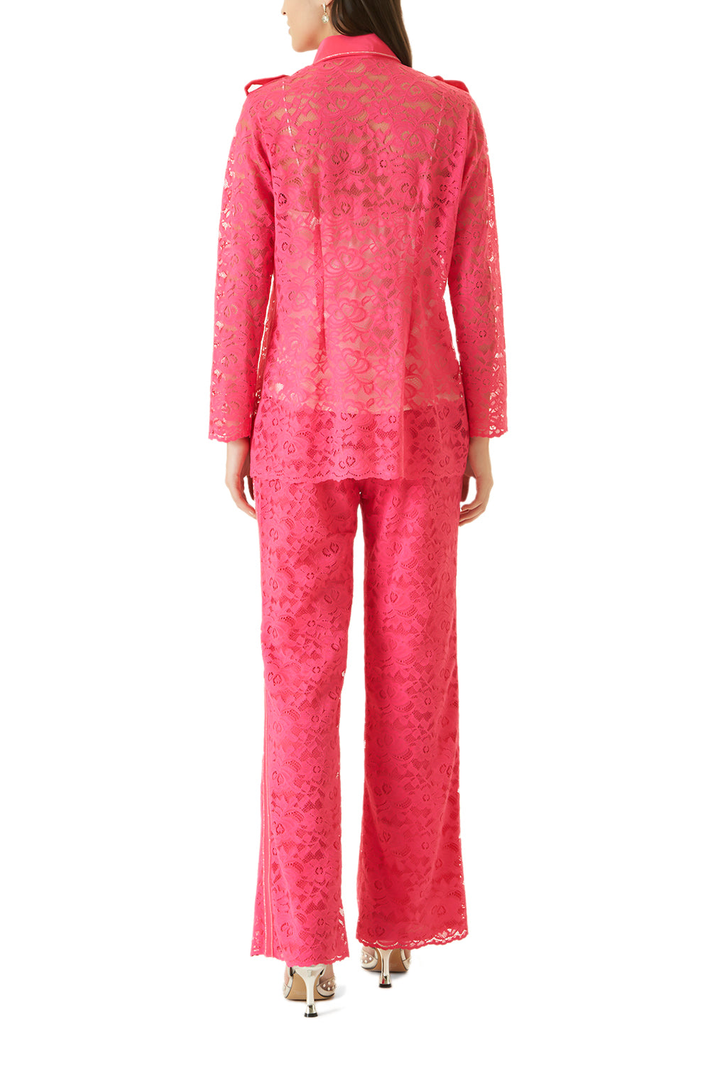 Pink Lace Pant Suit