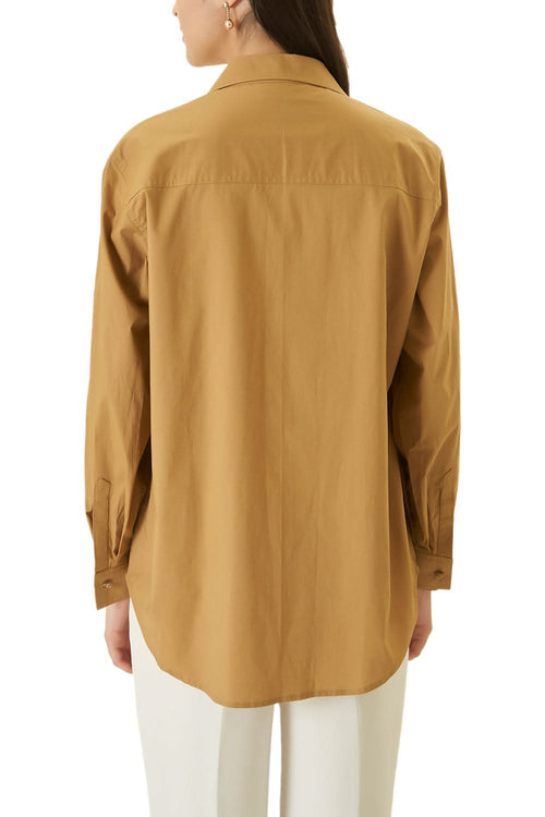 Beige Brown Shirt With Sequins Work