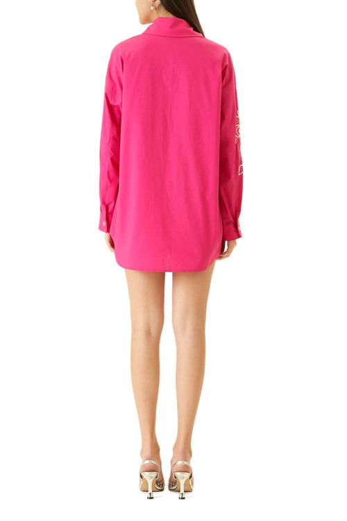 Pink Cutwork Shirt With Shorts Co-ord Set