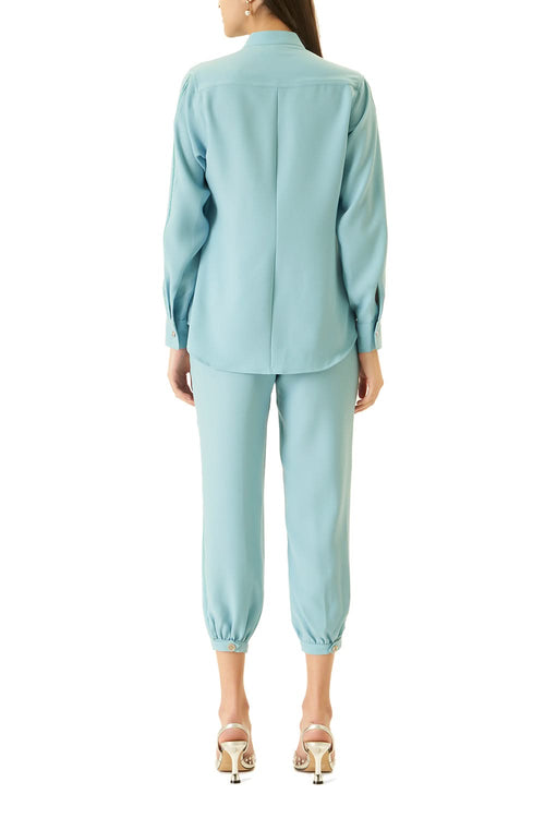 Blue Cutwork Co-ord Set With Beads