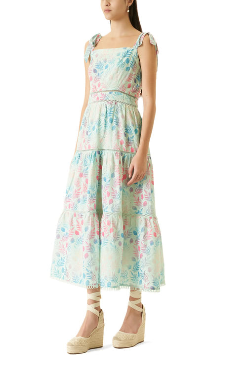 Sea Blue Schifflie Lace Dress