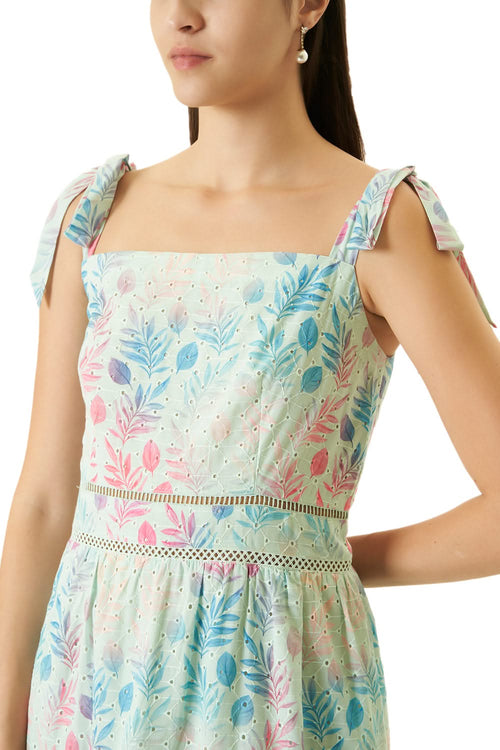 Sea Blue Schifflie Lace Dress