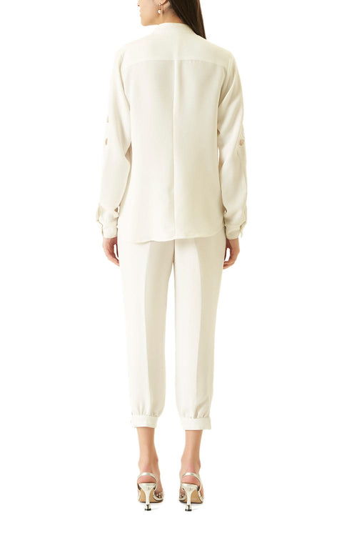 White Cutwork Co-ord Set With Beads