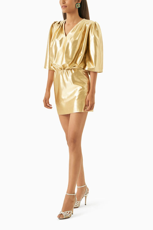 Gold Ruched Dress