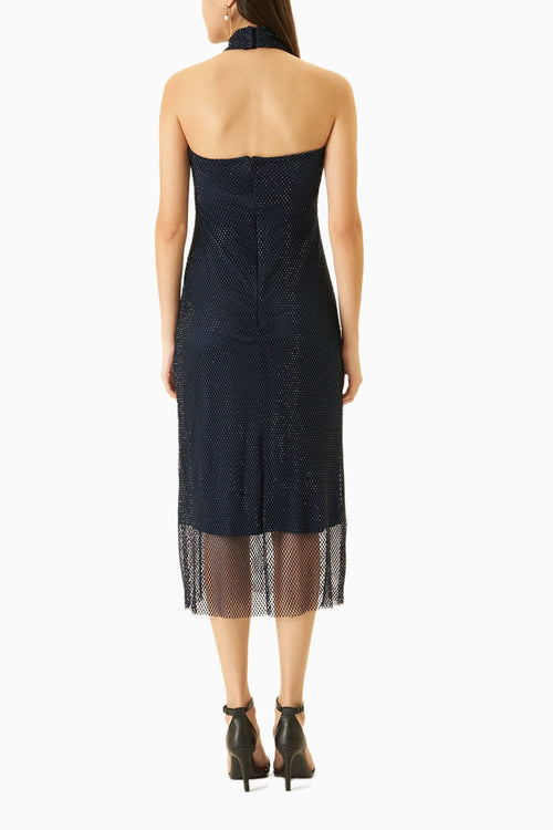 Midnight Blue Swarovski Net-Layered Dress