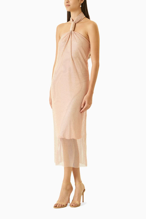 Peach Swarovski Net-Layered Dress