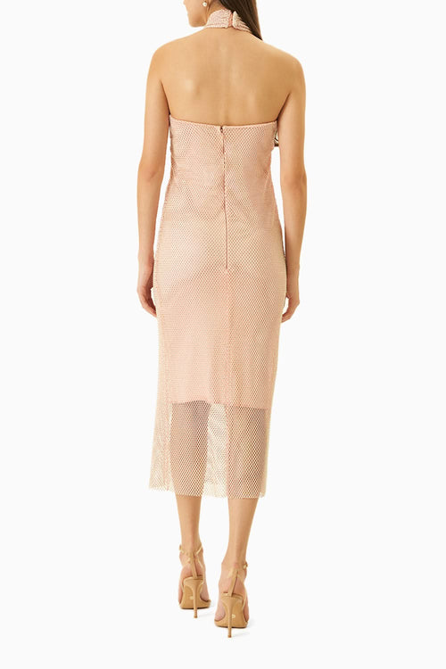 Peach Swarovski Net-Layered Dress