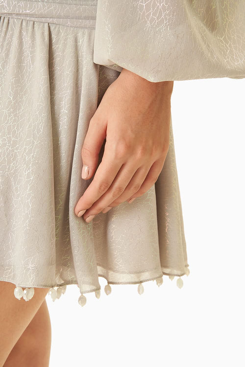 White Off-Shoulder Strappy Dress With Bead Embellishments