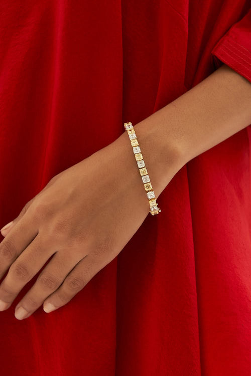 Yellow And White Asher Bracelet