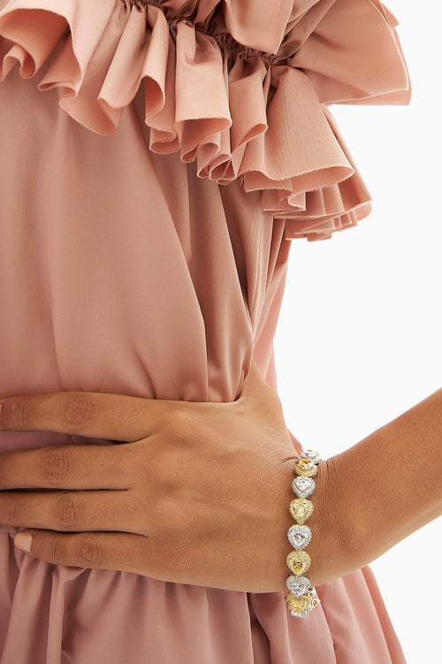 Yellow and White Pear Shape Bracelet