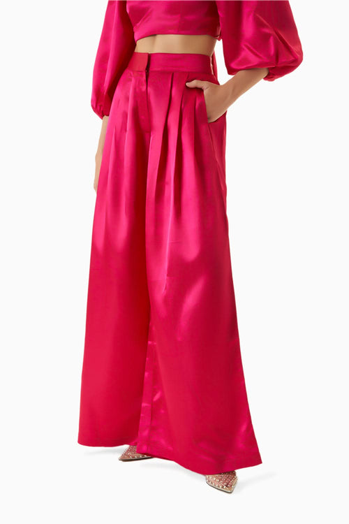 Fuchsia Pink Satin Hollie Pant