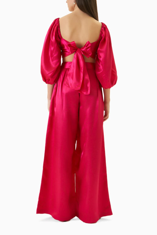 Fuchsia Pink Satin Hollie Pant