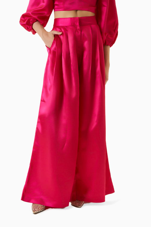Fuchsia Pink Satin Hollie Pant