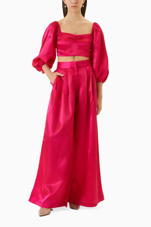 Fushia Pink Satin Hollie Top