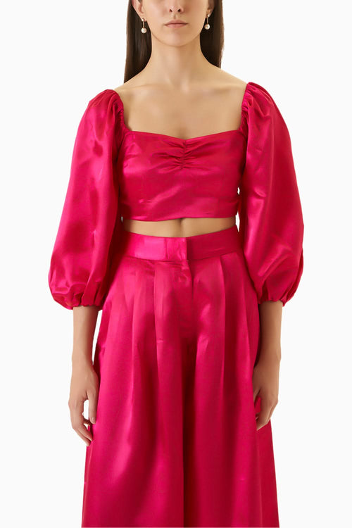 Fushia Pink Satin Hollie Top