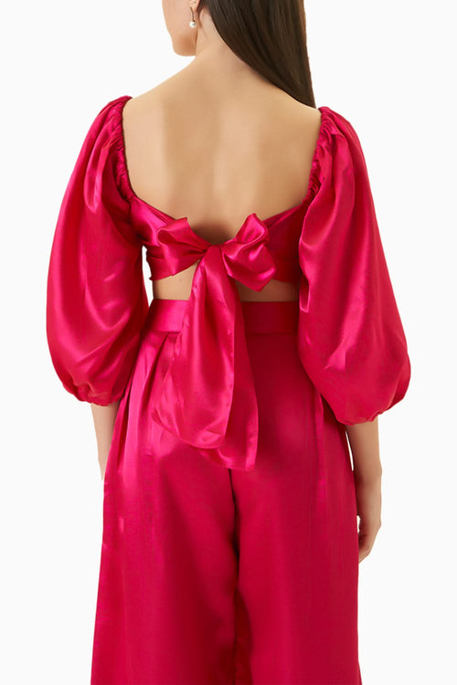 Fushia Pink Satin Hollie Top