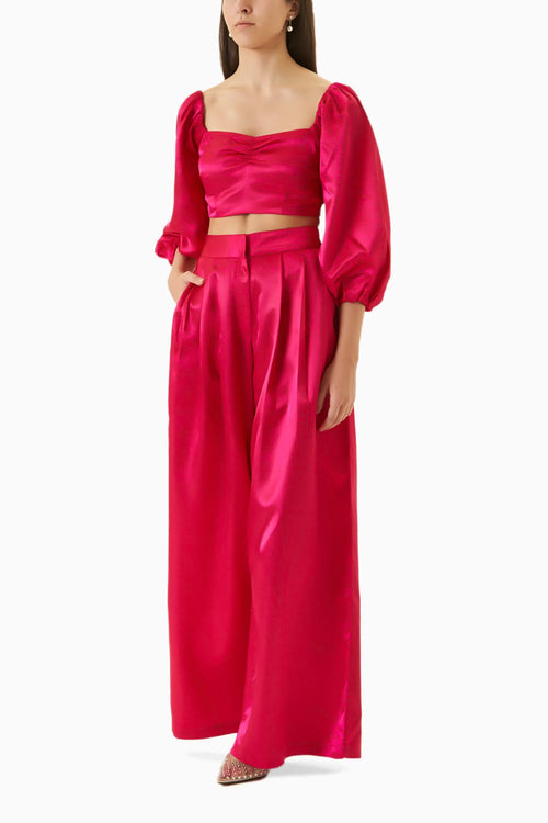 Fushia Pink Satin Hollie Top