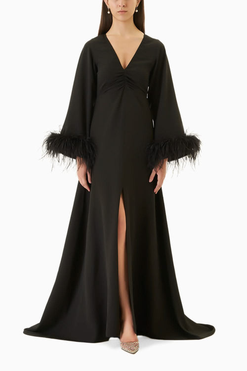 Midnight Black Crepe Tangier Dress