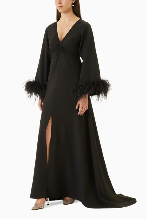 Midnight Black Crepe Tangier Dress
