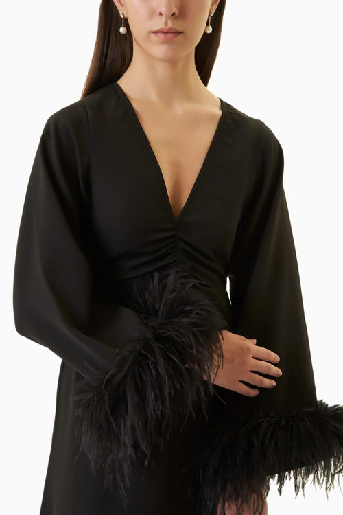 Midnight Black Crepe Tangier Dress