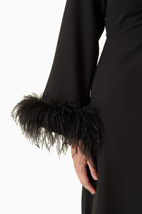 Midnight Black Crepe Tangier Dress
