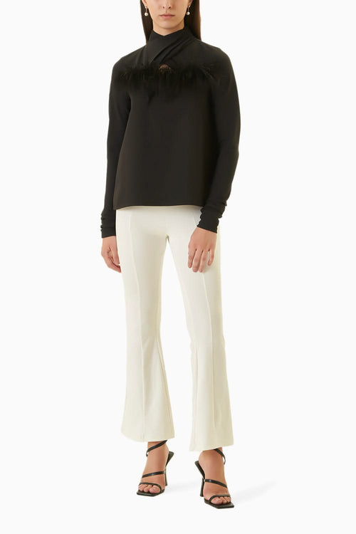 Midnight Black Crepe Talia Top