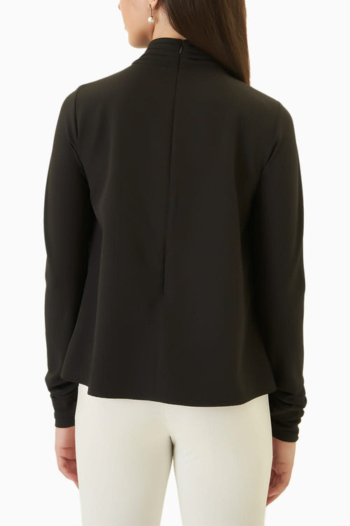 Midnight Black Crepe Talia Top